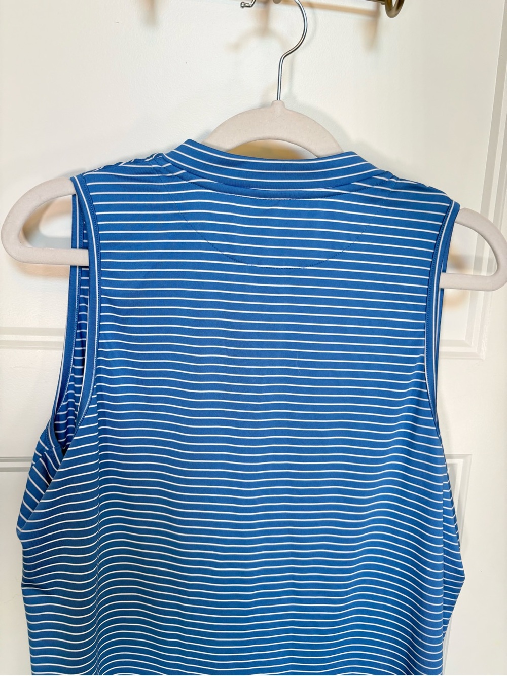 Peter Millar Women's Vista Stripe Shirley Sleeveless Quarter Zip Golf Polo Med - Picture 10 of 13